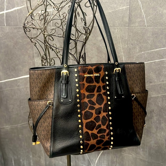 Michael Kors Handbags - Michael Kors Voyager East West Tote - leather, canvas and calf hair.